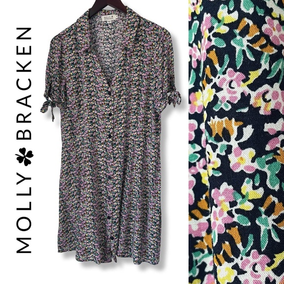 Molly Bracken Dresses & Skirts - Adorable floral button down dress | Size: Medium